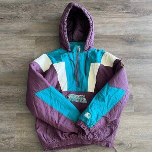 Vintage Starter L Anaheim Mighty Ducks Pullover Puffer Jacket EUC 90s Rare!